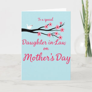 Blommande svärdotter mors dag-kort kort