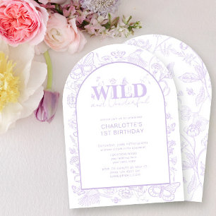 Blommande Syrenblommor Vilda & Underbara 1-årsdag Inbjudningar