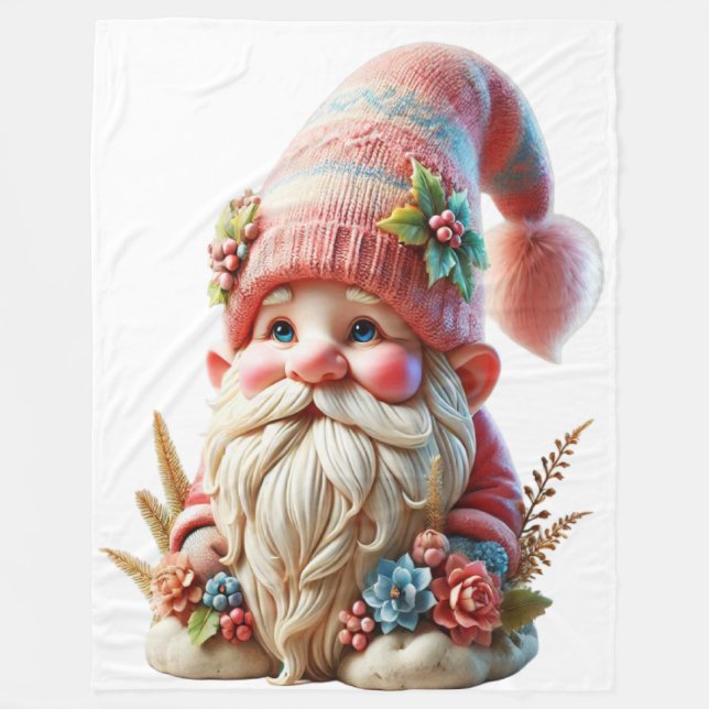 Blommande tomte  fleecefilt (Framsidan)