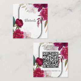 Blommande Trädgård Blommig Glam Bröllopsdetaljer Fyrkantigt Visitkort