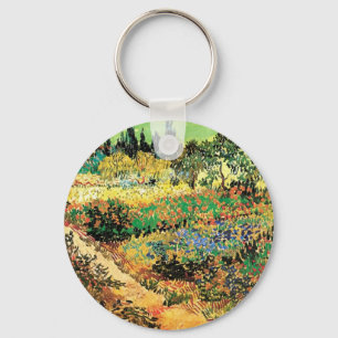 Blommande trädgård med stig av Vincent van Gogh Nyckelring