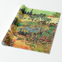 Blommande trädgård med stig av Vincent van Gogh.