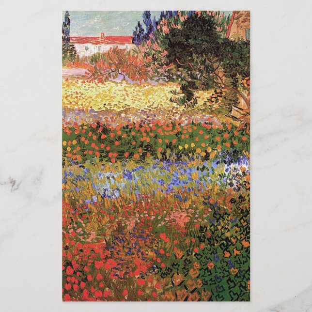 Blommande trädgård, Vincent van Gogh Brevpapper (Framsida)