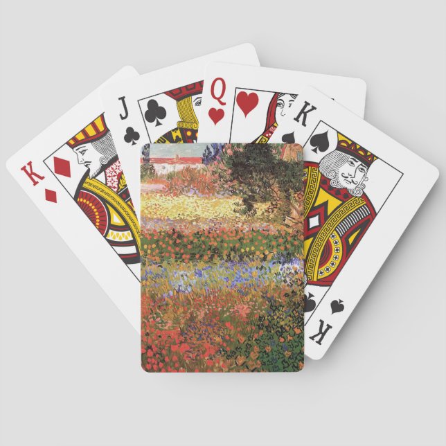 Blommande trädgård, Vincent van Gogh. Casinokort (Baksidan)