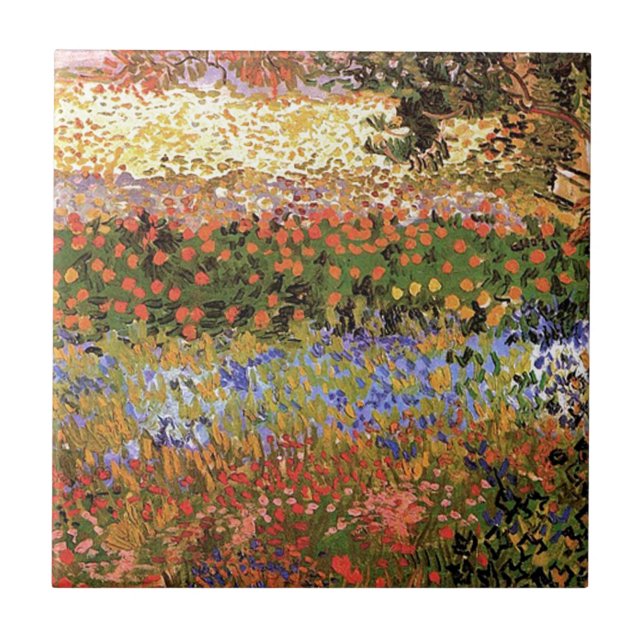Blommande trädgård, Vincent van Gogh. Kakelplatta (Framsidan)