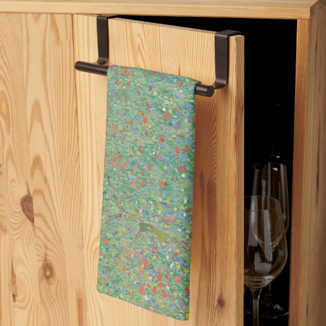 Blommande vallmo - Gustav Klimt Kökshandduk (Thirds Fold)