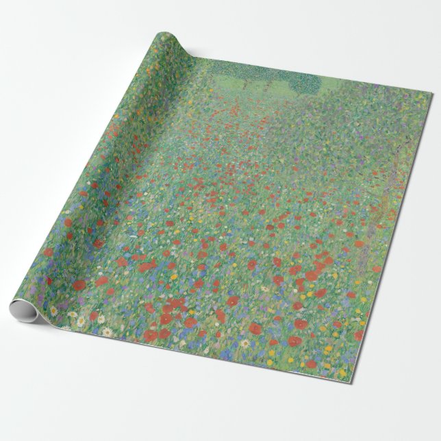 Blommande vallmo - Gustav Klimt Presentpapper (Utrullad)