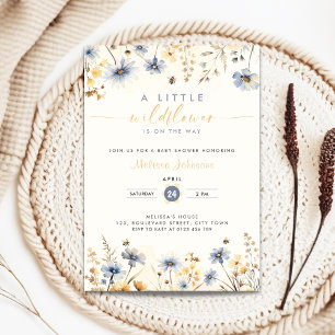 Blommande vår - En liten vildblomstjej-baby shower Inbjudningar