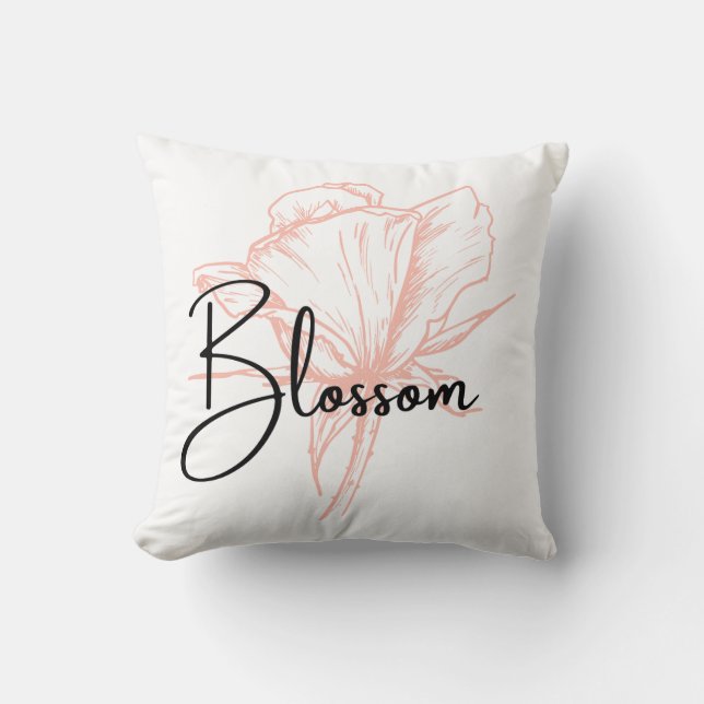 Blommande vårblomma blomsterlig vårblomning kudde (Framsida)