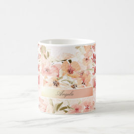 Blommande vårblommor kaffemugg