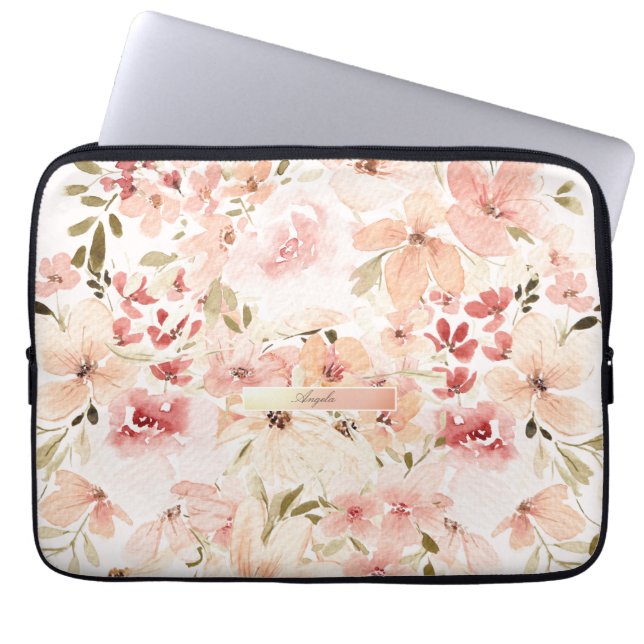 Blommande vårblommor laptop fodral (Framsidan)