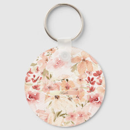 Blommande vårblommor nyckelring