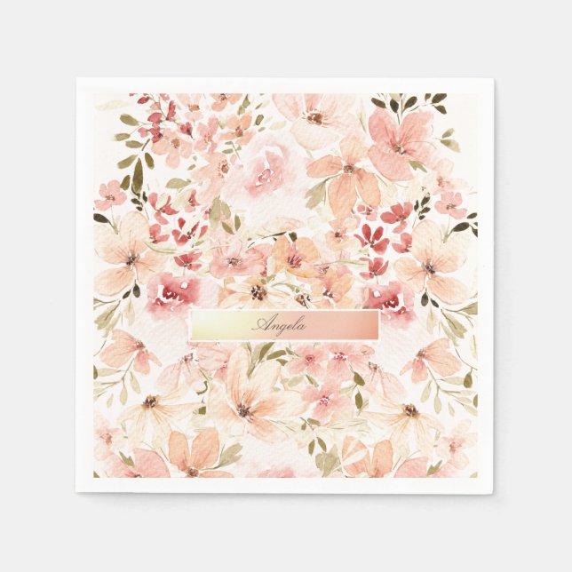 Blommande vårblommor pappersservett (Framsidan)