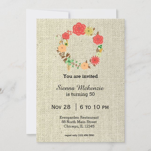 Blommans andfödelsedag inbjudningar (Framsida)