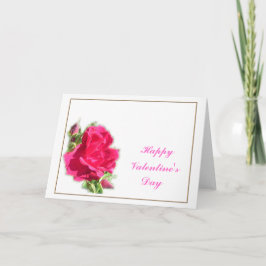 Blommans blommigt i Rosa ros Happy Valentine Helgkort