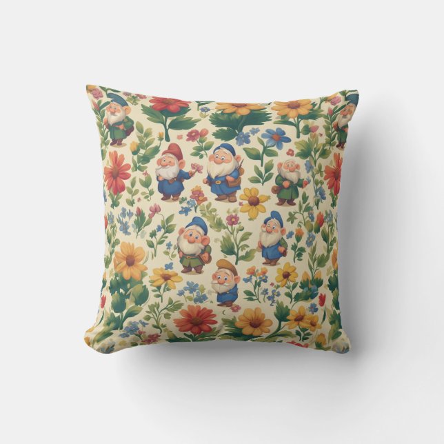 Blommans mönster-design kudde (Framsida)