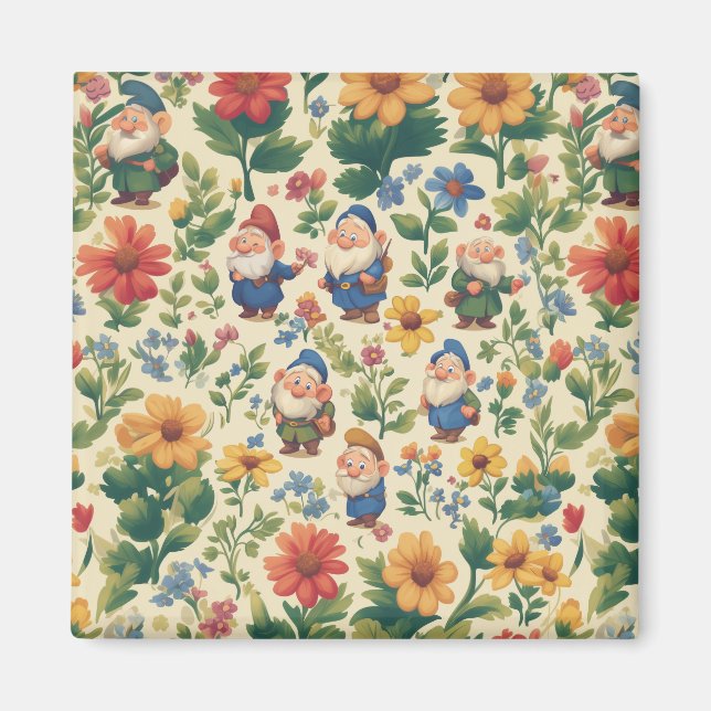 Blommans mönster-design magnet (Framsidan)
