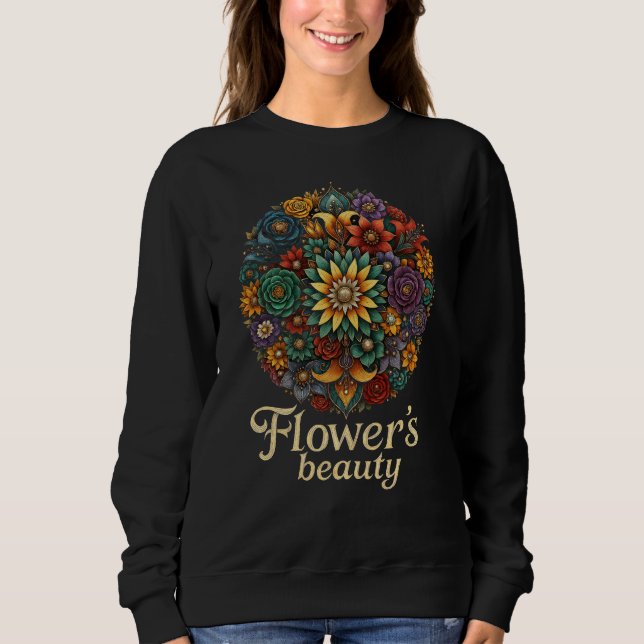 Blommans skönhet – Levande blomsterkonst sweatshir T Shirt (Framsida)