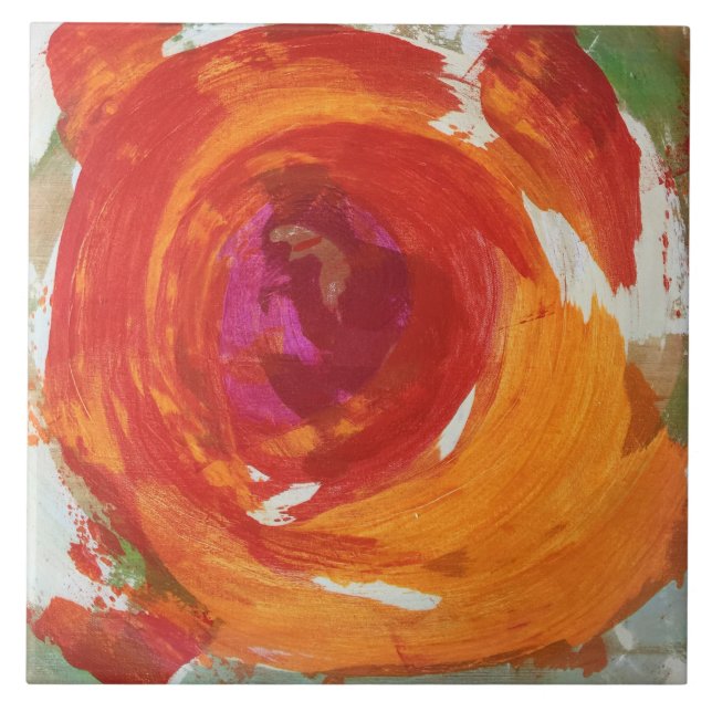 Blommar 6 x 6 keramiska plattor kakelplatta (Framsidan)