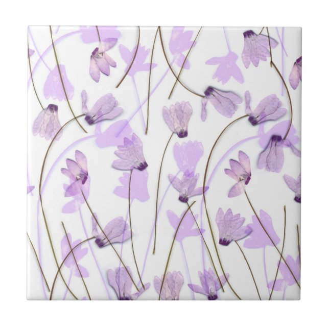 Blommar #7 - Den purpurfärgade cyclamenen belägger Kakelplatta (Framsidan)