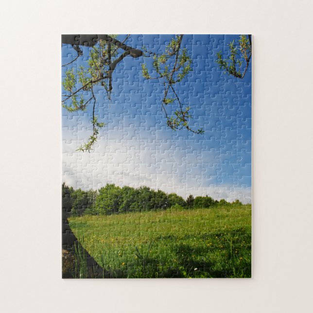 Blommar Aline Meadow (vacker sommarlandskap) Pussel (Vertikal)