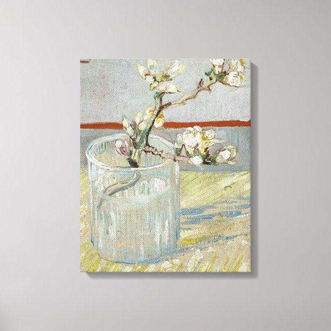 Blommar Almond i ett glas av Van Gogh Canvastryck (Framsida)