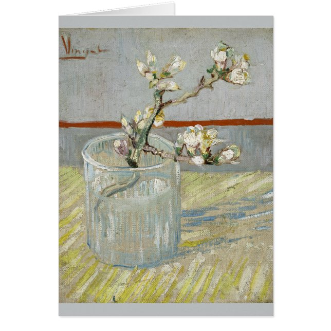 Blommar Almond i ett glas av Van Gogh Hälsningskort (Framsidan)