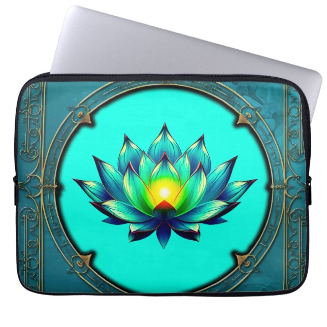 Blommar av Elegance, Mystic Lotus. Laptop Fodral (Framsidan)