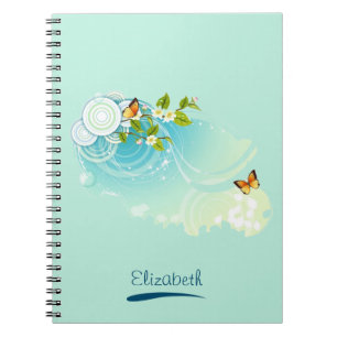 Blommar av fjäll och blommor anteckningsbok med spiral