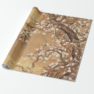 Blommar av japansk vintage plum i månljus presentpapper