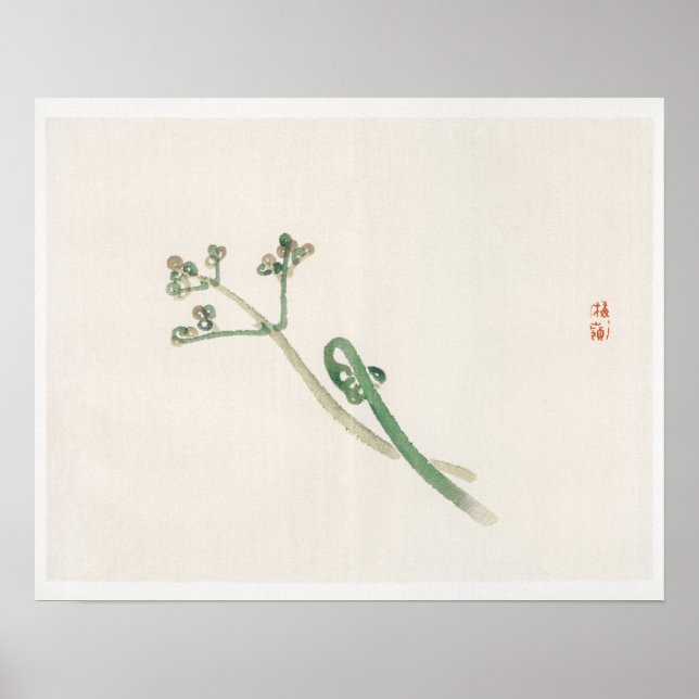 Blommar av Kōno Bairei (1844-1895) Poster (Framsidan)
