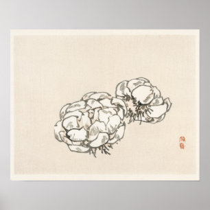 Blommar av Kōno Bairei (1844-1895) Poster
