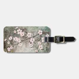 Blommar av körsbär från Grunge struktur Bagagebricka