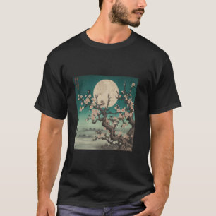 Blommar av körsbär i månatlig japansk konst t shirt