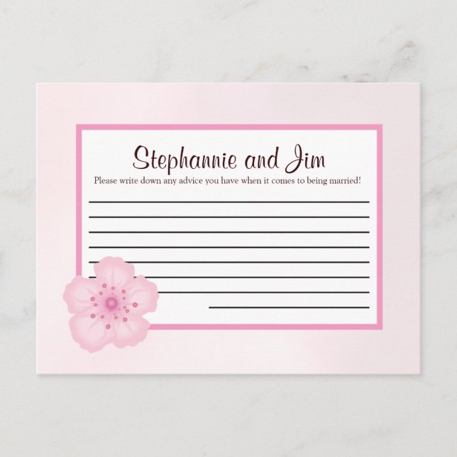 Blommar av körsbär med skrivbart Rosa för  av till Rådkort (Framsida)