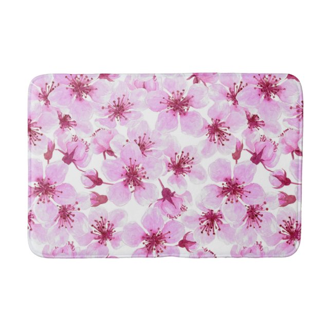 Blommar av körsbär, vattenfärg badrumsmatta (Framsidan)