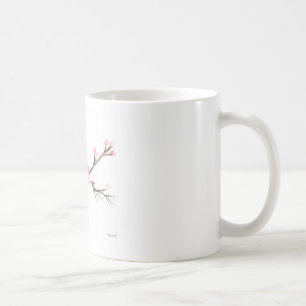 Blommar av körsbär, vattenfärg kaffemugg