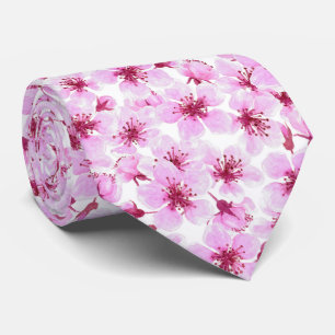 Blommar av körsbär, vattenfärg slips