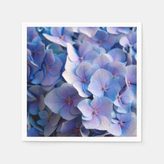 Blommar av ofyllda blå Hydrangea Pappersservett