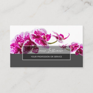 blommar av orkidéblommor elegant grått-rektangel visitkort