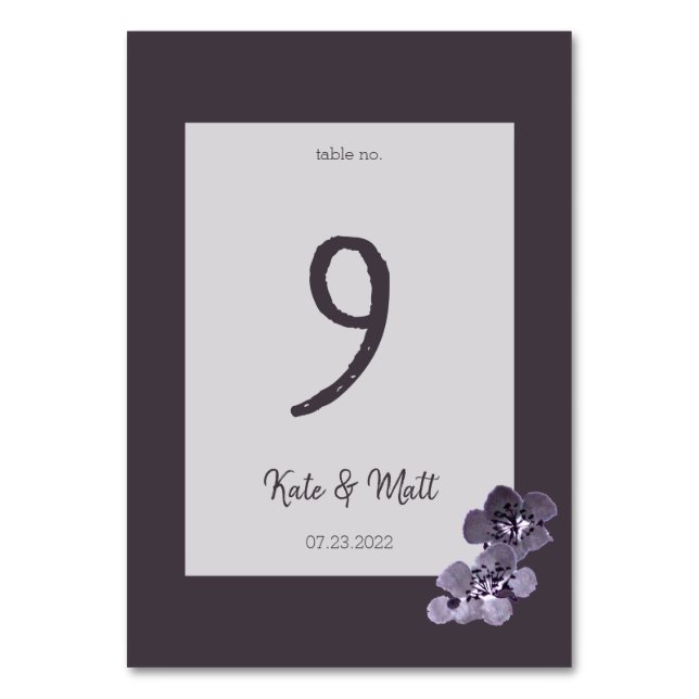 Blommar av plommon bordsnummer (Baksidan)