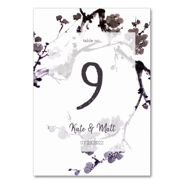 Blommar av plommon bordsnummer (Baksidan)