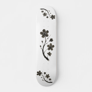 Blommar av plommon - botanisk design på skateboard