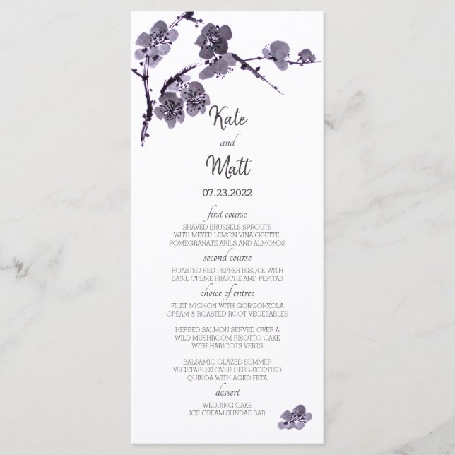 Blommar av plommon meny (Framsida)