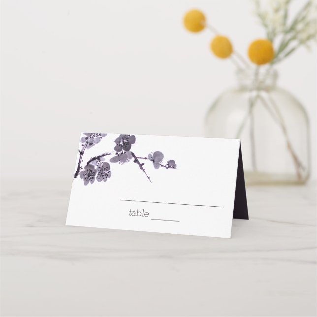 Blommar av plommon placeringskort (Framsida)