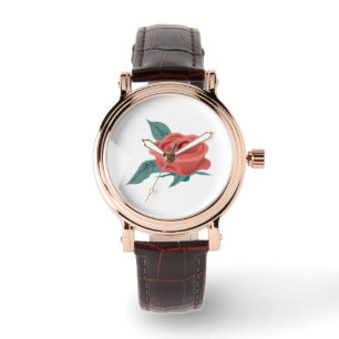 Blommar av ro-blomman armbandsur