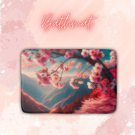 Blommar av rött och Rosa Cherry | Badrumsmatta