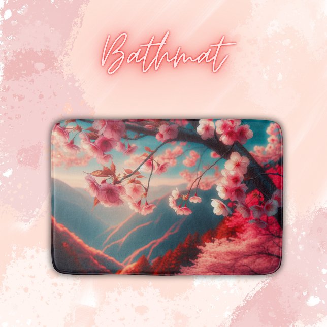 Blommar av rött och Rosa Cherry | Badrumsmatta (Skapare uppladdad)