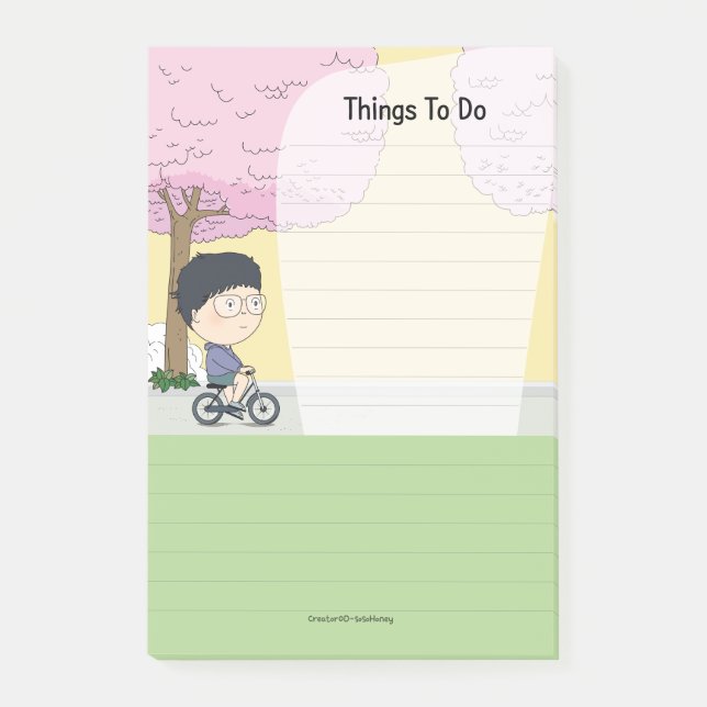 blommar av sosoHonung(67) körsbär Post-it Block (Framsida)