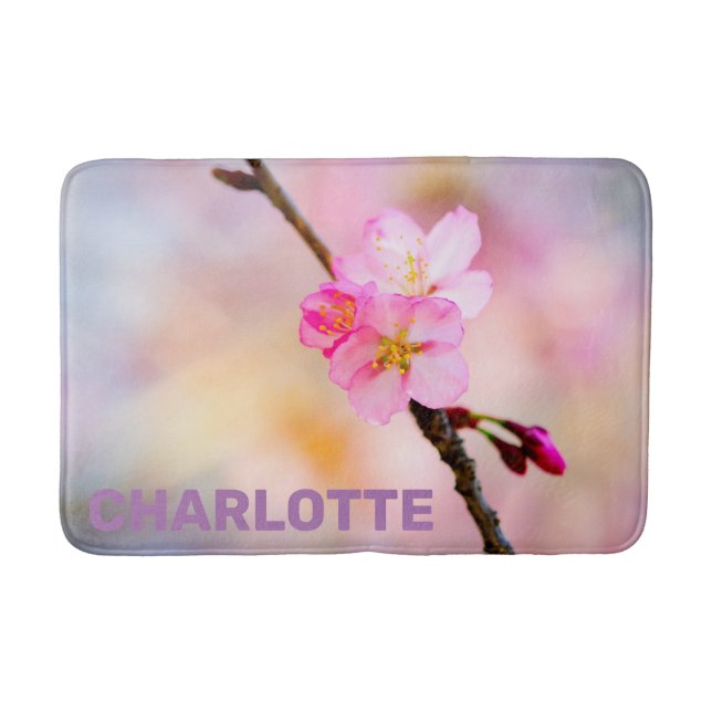 Blommar av vackra Sakura Cherry Badrumsmatta (Framsidan)